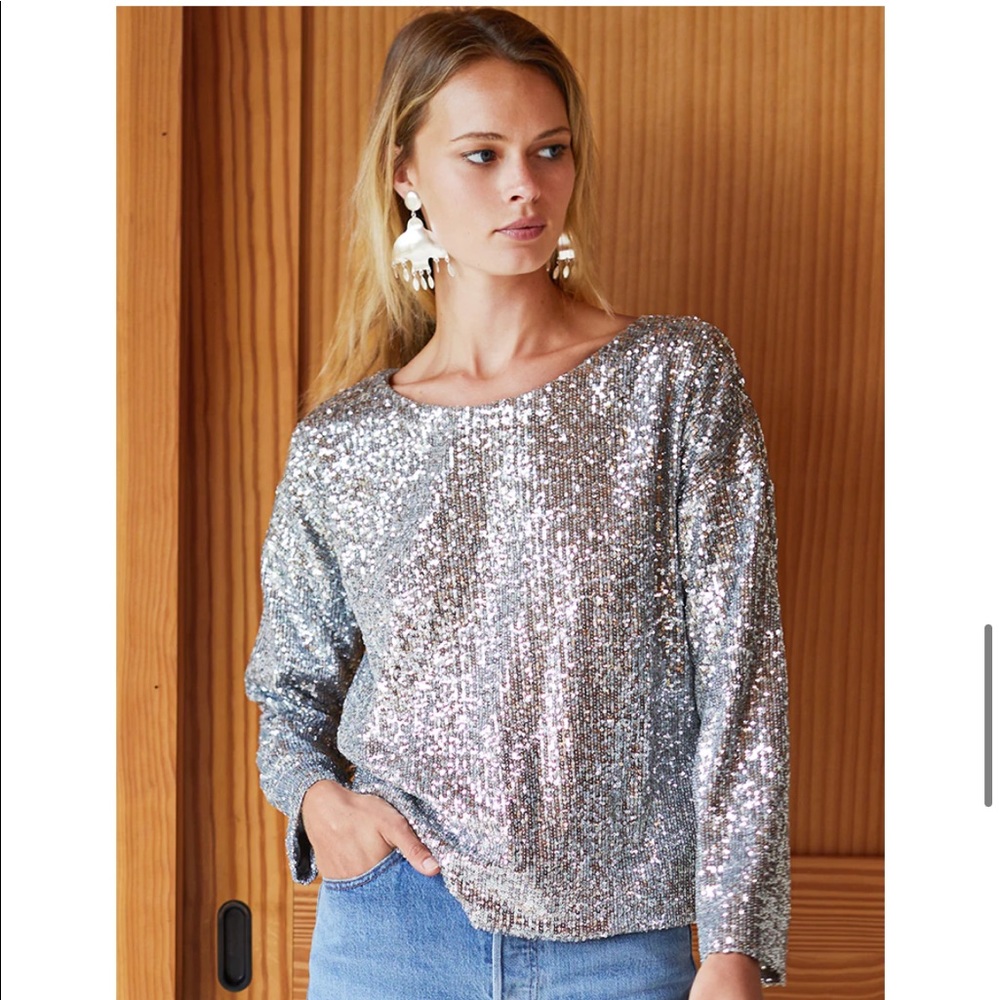 Emerson Fry silver sequin top size S- Never Worn!